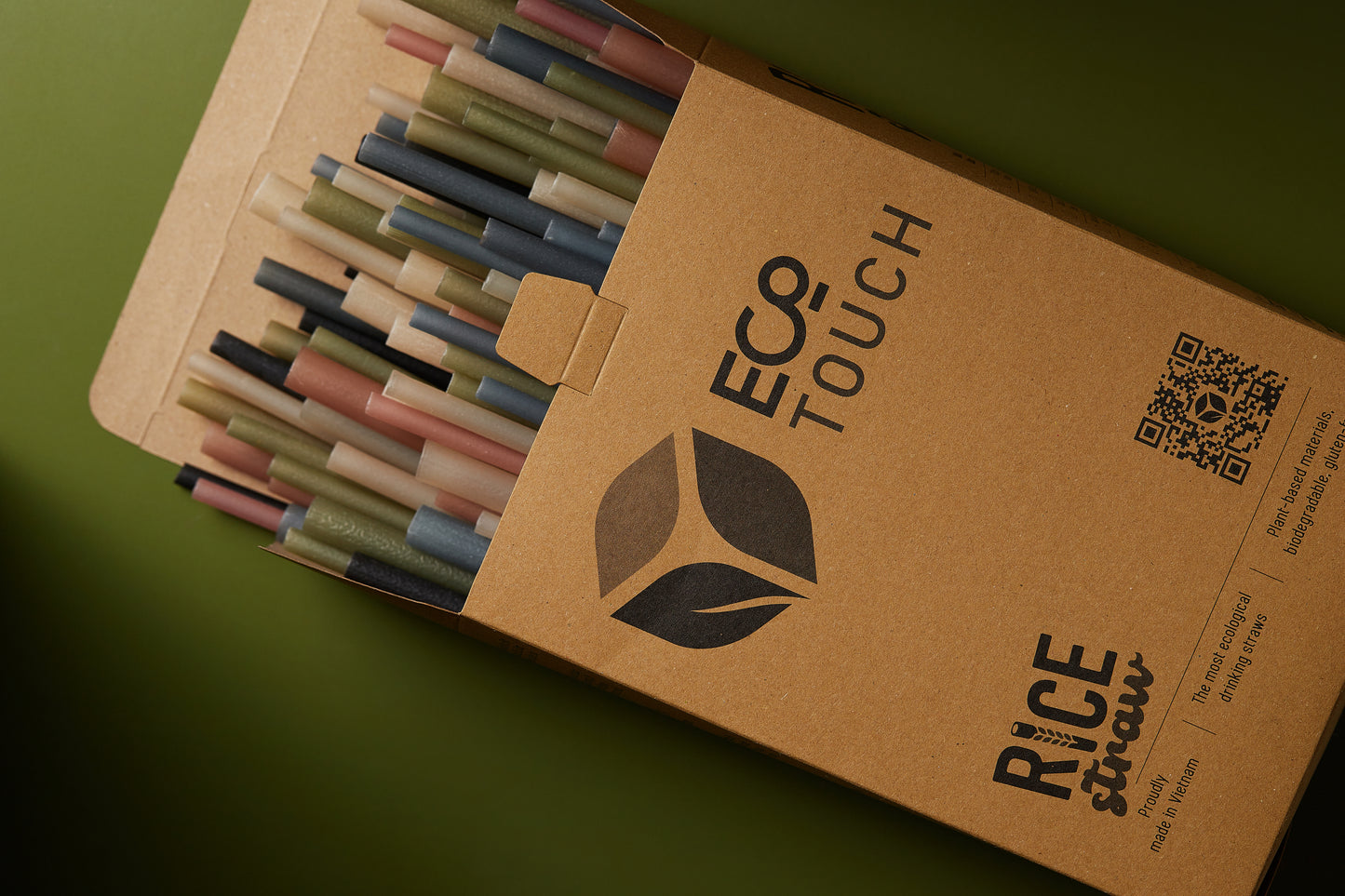 Eco Touch Rice Straws Regular 6x220mm (250 straws/pack)